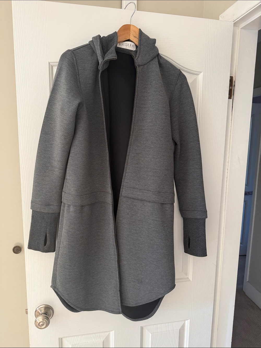Heather Gray Hooded Trench Coat by Forever 21